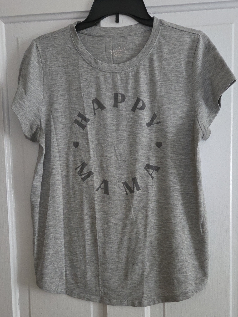 Isabel Maternity by Ingrid & Isabel Gray "Happy Mama" Short-Sleeve Tee